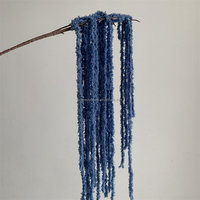 L825 Guirlande de fleurs artificielles faites à la main, Larmes d'amoureux, Amaranthus suspendu, Bleu, pour mariage, fête, décoration murale douce, vente en gros