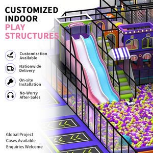 Taman Trampolin Neon, Lapangan Bermain Dalam Ruangan dengan Kolam Bola, Perosotan, dan Dinding Panjat untuk Pusat Hiburan Anak-Anak - Product Image 6