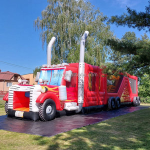 GMY Inflatables Camion de pompiers Énorme maison gonflable gonflable Maison Gonflable Inflables Infantiles Camion gonflable parcours d'obstacles - Product Image 2
