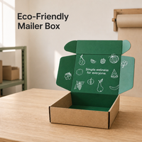Boîte d'expédition en papier kraft personnalisée avec intérieur en carton, logo personnalisé imprimé, emballage recyclable, boîte cadeau écologique