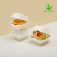 SUMKOKA Conteneur à clapet compostable préféré du client 6 pouces canne à sucre Bagasse Burger Box