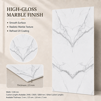 Plaque PVC MORLENX Calacatta Bookmatch UV Effet Marbre 4x8ft Anti-Rayures Sans Joint pour Rénovation Murale TV