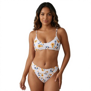 Ensemble bikini respirant pour femme, col en V, imprimé cerises naturel, motif floral, 2 pièces, maillot de bain de plage, OEM personnalisé - Product Image 3