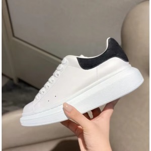 Zapatos Deportivos de Piel de Oveja con Cordones, Punta en Pico, Lujosos, Casuales, para Caminar, Tenis, Baloncesto, Moda, Tendencia, Color Sólido, Primavera, Otoño, Ligeros - Product Image 2