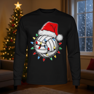 Santa Volleyball Ball - Camiseta de manga larga para niños y jóvenes, diseño navideño - Product Image 3