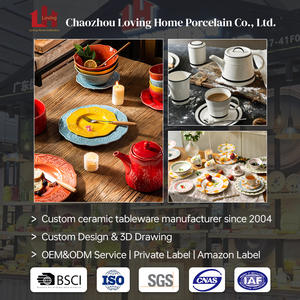 LovingHome - Platos <span class=keywords><strong>de</strong></span> Porcelana Ecológicos Personalizables <span class=keywords><strong>de</strong></span> Estilo Europeo con Acabado Reactivo Esmaltado, Platos <span class=keywords><strong>de</strong></span> Cerámica Blancos y Rosas para Servir - Product Image 5