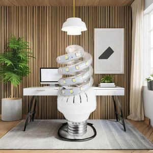 หลอดไฟ LED ประหยัดพลังงานสำหรับแสงสว่างภายในอาคาร 110V AC แสงวอร์มไวท์/โคลด์ไวท์ รูปทรงเกลียว ขั้ว B22/E27 - Product Image 4