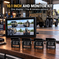 Sistem Kamera Mundur AHD dengan Monitor 10.1 untuk RV, Truk, Bus, 1080P, Penglihatan Malam, Panduan Parkir Layar Terpisah, Tegangan Lebar