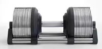 Équipement de musculation en gros, poids libres, haltères en fonte chromée ronds, ensemble d'haltères réglables