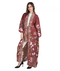 เสื้อผ้ามุสลิมแบบดั้งเดิมและเครื่องประดับสำหรับสวมใส่แบบมีสไตล์พิมพ์ลาย Abaya แบบหลวมแขนยาว - Product Image 3