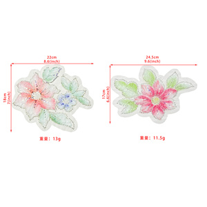 Patch en dentelle florale brodée rose pour la décoration de vêtements, applique en tulle 3D pour robe, tenue de mariage et de soirée - Product Image 6