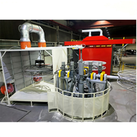Machine de rotomoulage carrousel pour réservoirs d'eau en plastique à 2-4 bras, machine de rotomoulage pour produits longs