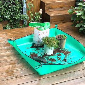 Tapis de jardinage imperméable 68 cm x 68 cm vert pour le changement de terre et le repotage des plantes, utilisation domestique et extérieure - Product Image 1