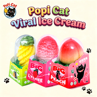 PoPI CAT Gaya Seni Populer 3D Virus Es Krim Nanas Leci Persik Puree Rantai Dingin Grosir Makanan Beku 75g Kotak
