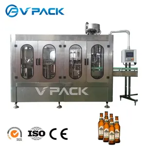 Máquina automática de llenado de bebidas y botellas de vidrio, línea de equipo de embotellado de vino