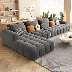 Wholesale <strong>Luxury</strong> High End Modern Modular White Cream <strong>L</strong> <strong>Shape</strong> Cloud <strong>Couches</strong> Lounge Sofa Set for Living Room Home Furniture - Product Image 3