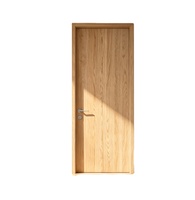 Porte de chambre en chêne blanc naturel avec motif vertical en cuir, porte intérieure en bois massif pour entrepôt et école, finition manuelle
