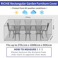 270 x 180 x 90 cm Außenbereich Terrasse Rattan Würfelset Abdeckung winddicht, UV-schutz für Stuhl und Tisch Rattan Sofa-Möbel-Abdeckung