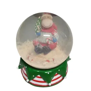 Escultura de resina personalizada para decoración del hogar, globo de nieve musical de 80MM now Now, regalo