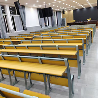 Chaises de rangée de salle de classe universitaire de style en alliage d'aluminium de fabrication chinoise combinaison de bureau et de chaise d'étude d'étudiant