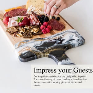 Planche à découper en résine faite à la main en bois d'acacia de luxe moyen comme planche à fromage et service <span class=keywords><strong>Charcutier</strong></span> - Product Image 4