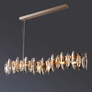 Lustre élégant en cristal <span class=keywords><strong>noir</strong></span>, suspension dorée de luxe, <span class=keywords><strong>lampe</strong></span> de plafond décorative pour salon, chambre, villa, hall, table à manger - Product Image 4