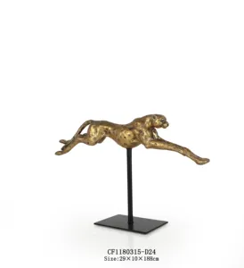 Fait à la main résine léopard animal sculpture décoration de la maison art artisanat animal hogar maison accessoires décor à la maison luxe