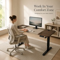 Table électrique silencieuse extensible AOR Home, plateau en bois, structure métallique, pour bureau, ordinateur, apprentissage, couleur personnalisable