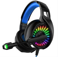 A20 Headset Gaming, kabel merah muda dengan suara Surround 7.1 Saluran lampu LED dan mikrofon untuk PC Laptop Esports