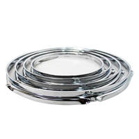 18/20/22/24inch Chrome with 10 Holes 1.5mm Thick Drum Hoop Sliver Percussion Drum Accessory