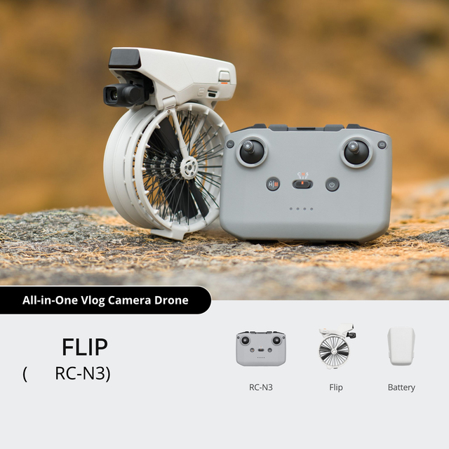 Original for DJ Flip Drone RC-N3 Remote Controller Vlog Aerial Camera Outdoor Portable HD Anti-Shake AI Intelligent