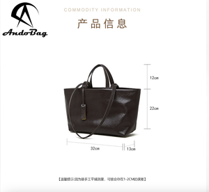 Sac fourre-tout d'épaule en cuir de vachette souple Andong pour femme, idéal pour les voyages, le quotidien, le travail, et les sorties en extérieur – Sac bandoulière et sac à main - Product Image 4