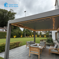 Pergola en aluminium imperméable Sweet Home avec toit à lames motorisées, robuste, bioclimatique, pour jardin, cour, piscine