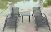 Resort Leisure Hotel Zwembad Balkon Tuin Aluminium Sling Liggende Patio Zon Bed Strandstoel Ligstoel