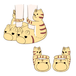 Animal en peluche personnalisé pour enfants, pantoufles d'hiver en fourrure d'animal avec nouveau plancher d'intérieur créatif de taille libre - Product Image 1