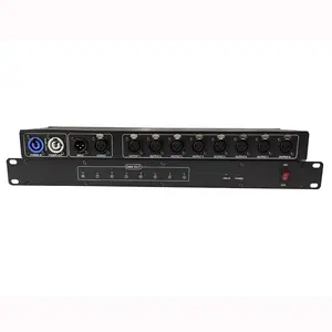 โคมไฟเวที DMX512เครื่องขยายสัญญาณการกระจายสัญญาณ8-Channel เครื่องแยกสัญญาณออพติคอลแยกโฟโตอิเล็กทริค