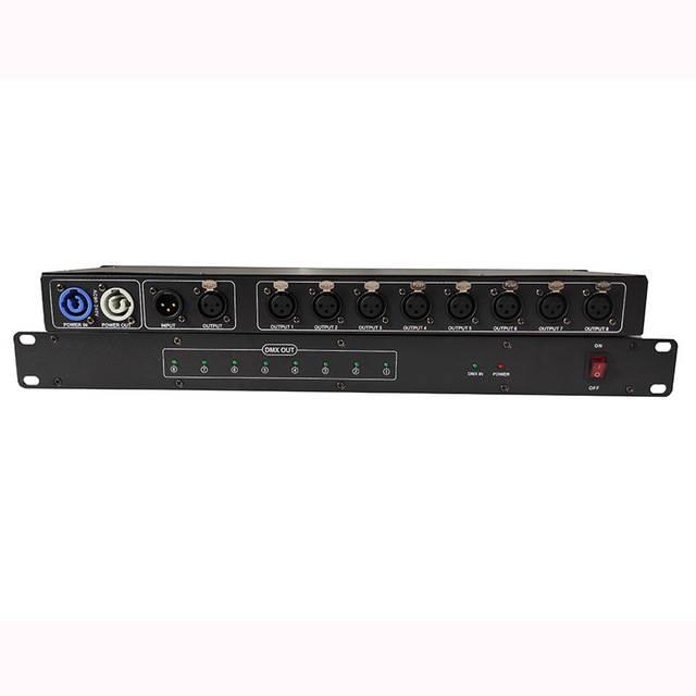 8-Channel DMX512 Signal Distribution Amplifier Photoelectric Isolation Optical Intensifier Splitter Stage Lamp Equipment System