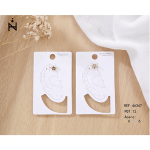 Orecchini a Clip a Forma di Fiore con Strass 6mm in Acciaio, Confezione da 12 Pezzi - Product Image 3