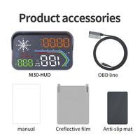 M30 OBD GPS Dual System Head up Display 4.5 Inch Peringatan Kecepatan Suara, Peringatan Kamera Kecepatan, Plug and Play