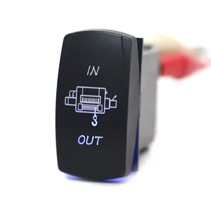 ABILKEEN Plastic ON-OFF Rocker Marine Push Button Switch Auto-enganche/momentáneo con símbolo personalizado Dual Light Illuminate