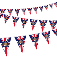 String triangle suspendu, décoration imprimée personnalisée, drapeaux de sport double face