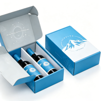 Caja de Cartón Reciclable de Tamaño Personalizado, Caja de Regalo Negra para Botellas de Vino, Caja de Envío para Botellas de Vino