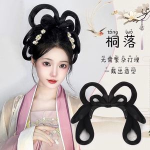 Diadema Hanfu con moño para el cabello, tocado completo, estilo trenzado clásico para mujer, accesorios de disfraz de la dinastía Ming - Product Image 3