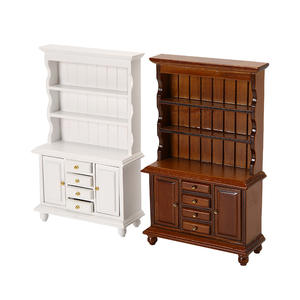 1:12 madera miniatura tres capas cuatro cajones vitrina Vertical librería adornos para casa de muñecas regalos - Product Image 5