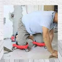 Chariot à genouillères multifonctionnel avec roues universelles et genouillères en silicone souple pour les carreleurs, utilisé dans les travaux d'installation de carrelage