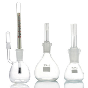 100ml thủy tinh borosilicate đất mật độ nhiệt độ pycnometer trọng lực cụ thể chai Flask với nhiệt kế - Product Image 1