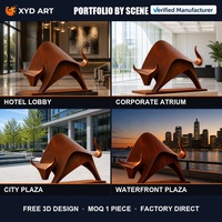 Sculpture en métal personnalisée, art en acier Corten, statue de taureau en métal, art abstrait moderne et créatif, statue en acier Corten, décoration extérieure
