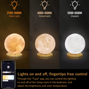 Mới Phát Hành Đèn Buồn 16Watt 10000 Lux 3D Ánh Sáng Mặt Trăng Đèn Bàn Hỗ Trợ USB Sạc Dimmable Đèn Bàn - Product Image 5