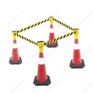 Traust açık plastik güvenlik geri çekilebilir kemer Stanchion sonrası bariyer kalabalık kontrolü ve trafik yönetimi için - Product Image 1