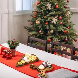 Wooden Christmas <b>Tray</b> Reindeer And Tree Shape Solid Wood Cartoon Plate For Fruit Dessert Serving - Product Image 4